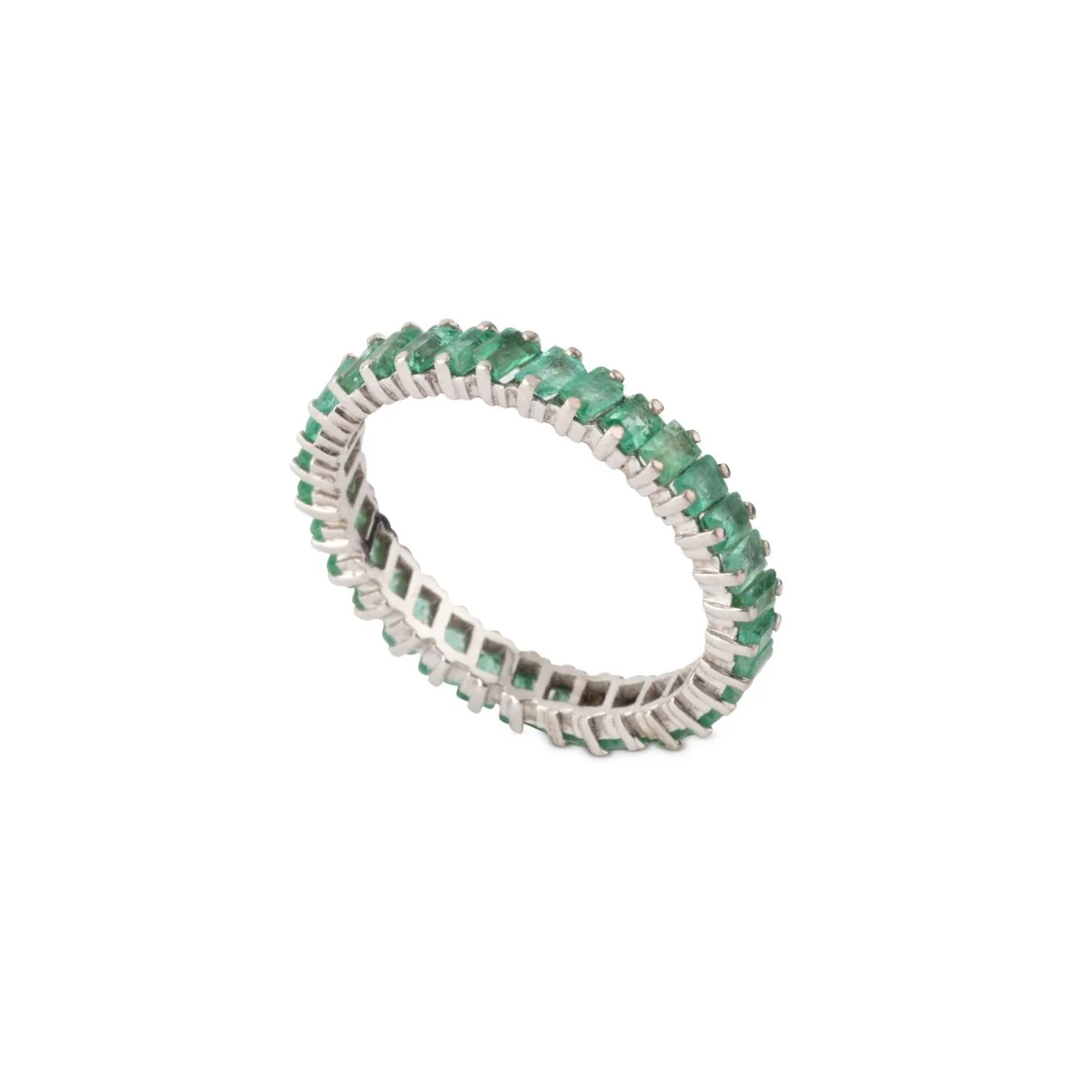 Wedding rings in white gold, emerald, sapphire and ruby - Image 8