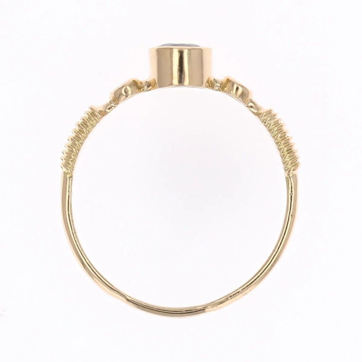Solitaire ring in yellow gold, sapphire and diamond - Image 6