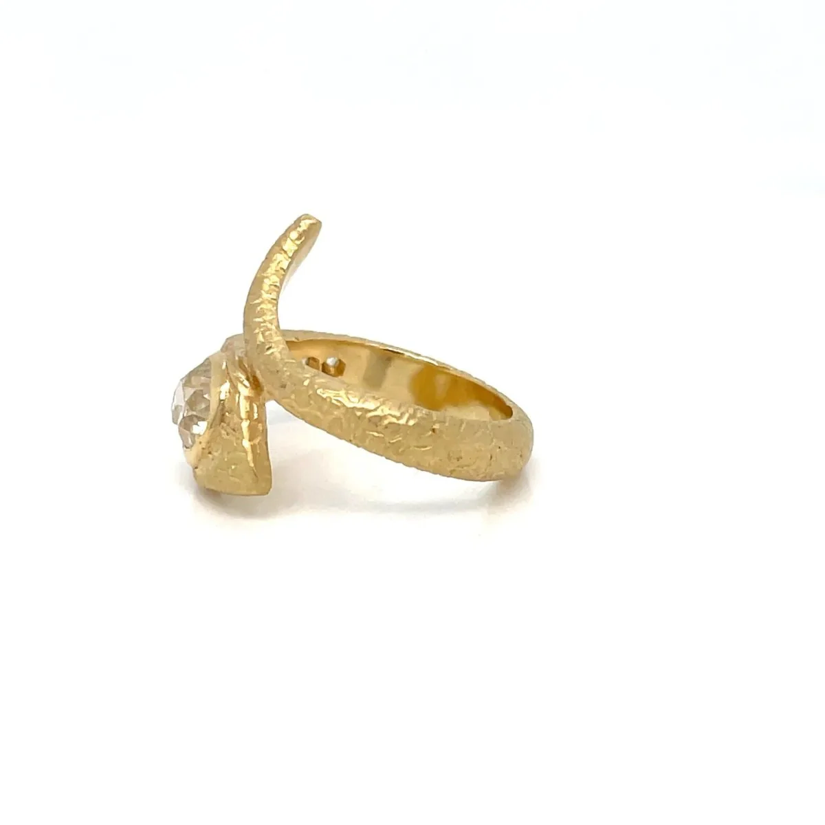 Antique ring engraved with a snake wrapped in diamonds - Image 8