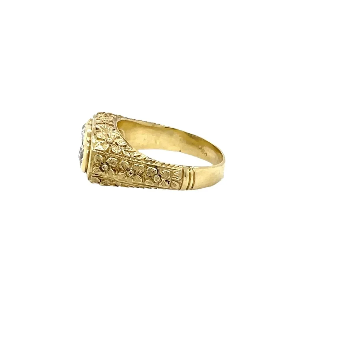 Antique Three Stones Engraved Ring - Image 5