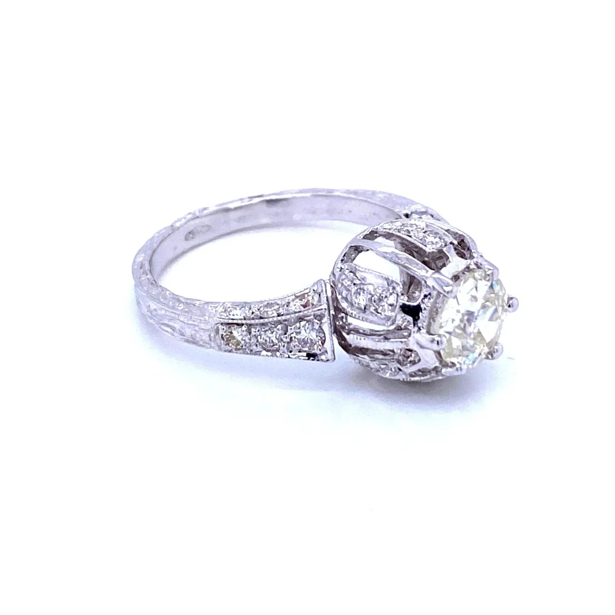 Art Deco ring in white gold and diamond - Image 4