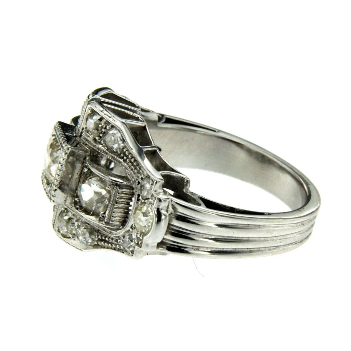 Art Deco ring in white gold and diamond - Image 3