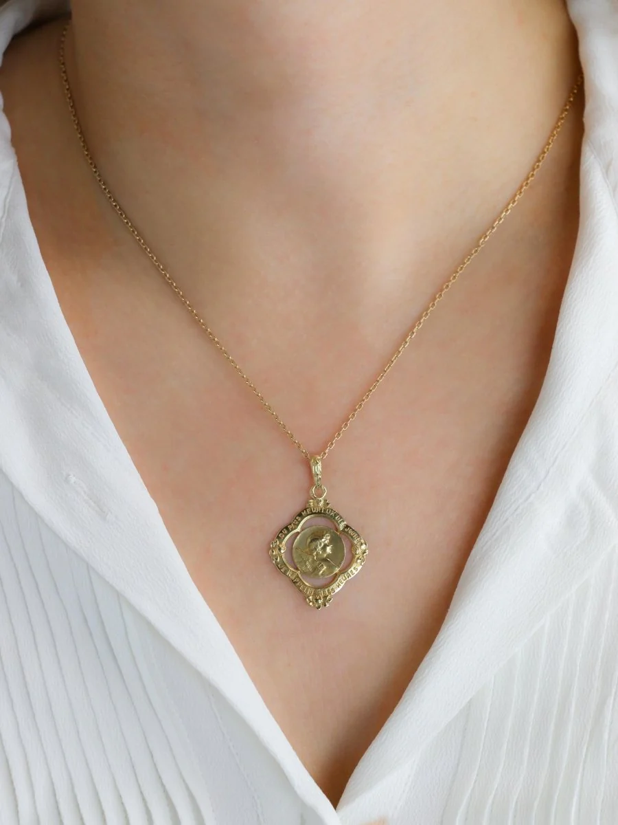 AUGIS Art Nouveau medal "Of happiest days I recall the hours". - Image 6