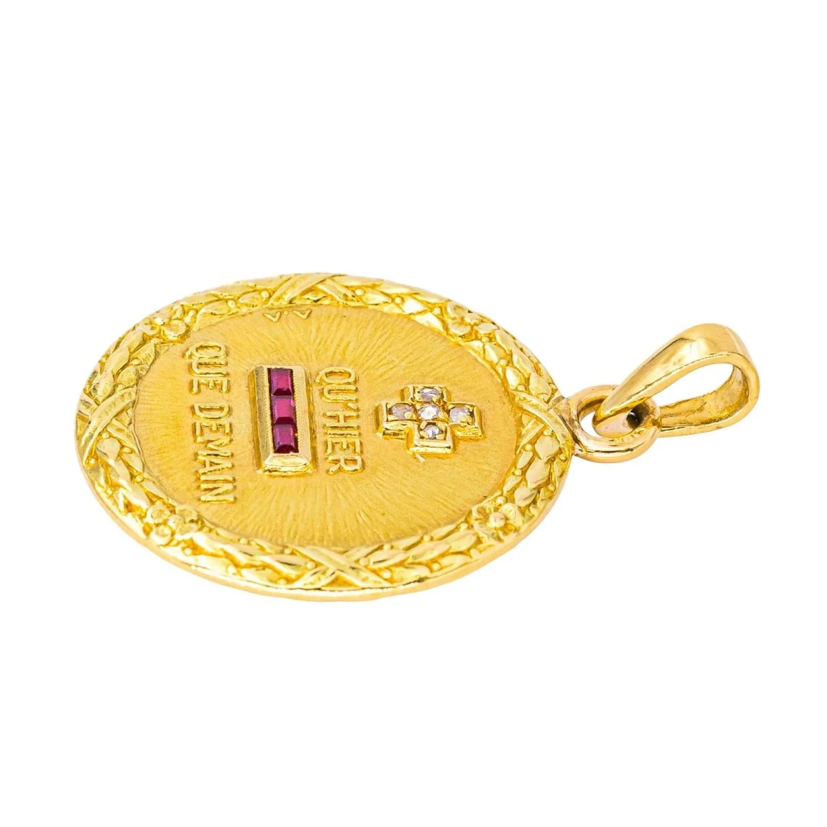 AUGIS pendant in yellow gold, rubies and diamonds - Image 2