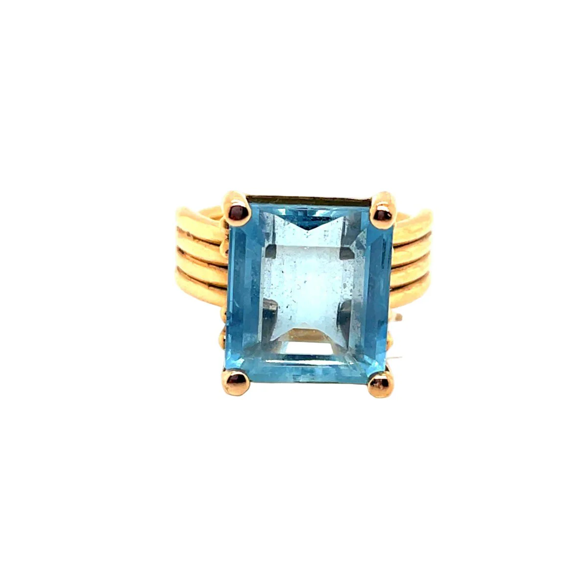 Rose gold and aquamarine cocktail ring
