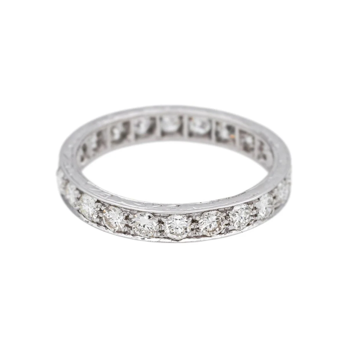 Ring American wedding band white gold diamond