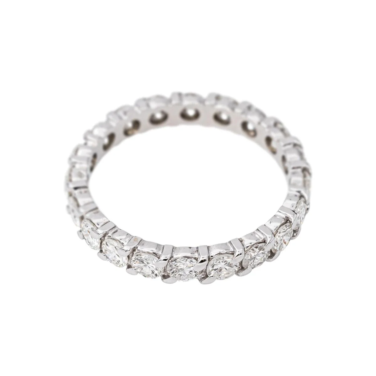 American-Style Wedding Band in White gold with Diamonds - Image 7