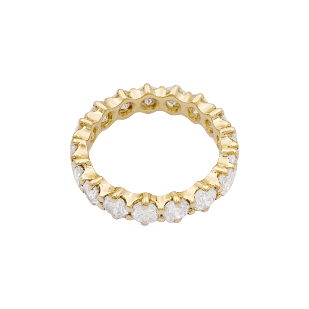 Yellow gold and Diamond Wedding band Ring - Image 5
