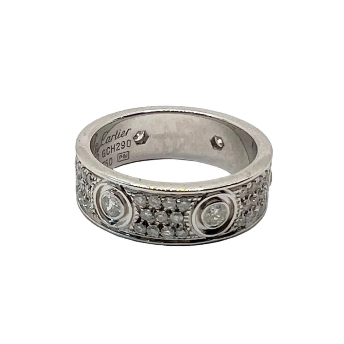 CARTIER "Love" Wedding Band in White Gold and Diamonds - Image 2