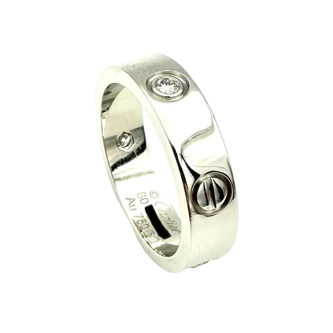 CARTIER "Love" Wedding band ring in white gold and diamonds - Image 4