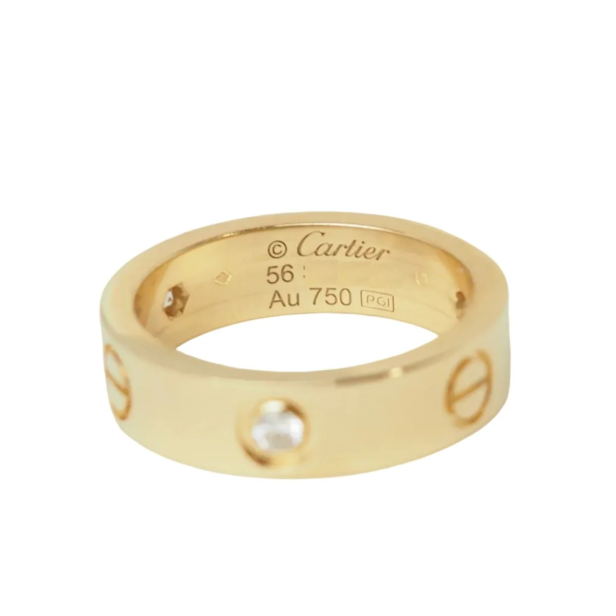 CARTIER "Love" Wedding band ring in yellow gold and diamonds - Image 11
