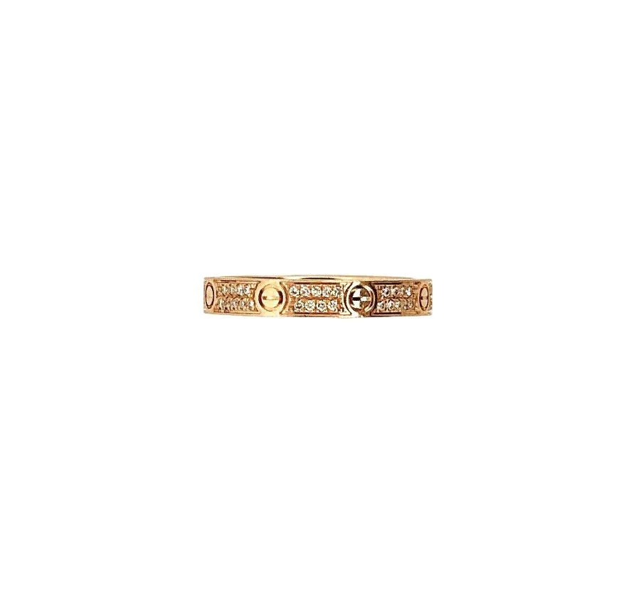 CARTIER “Mini love” wedding ring in yellow gold and diamonds - Image 3