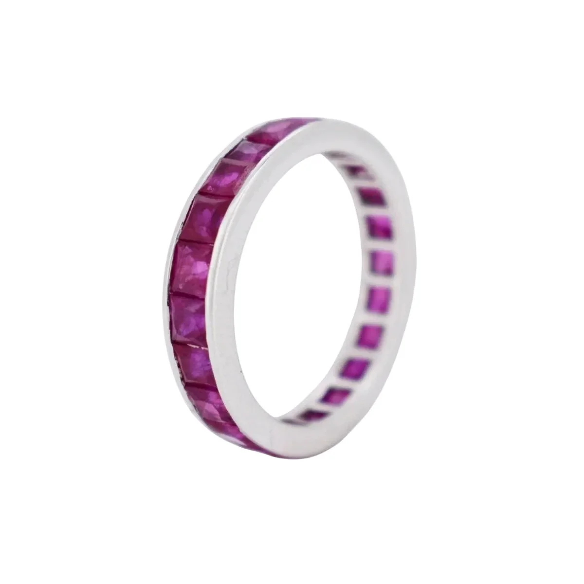 White gold and Ruby Wedding band ring - Image 5