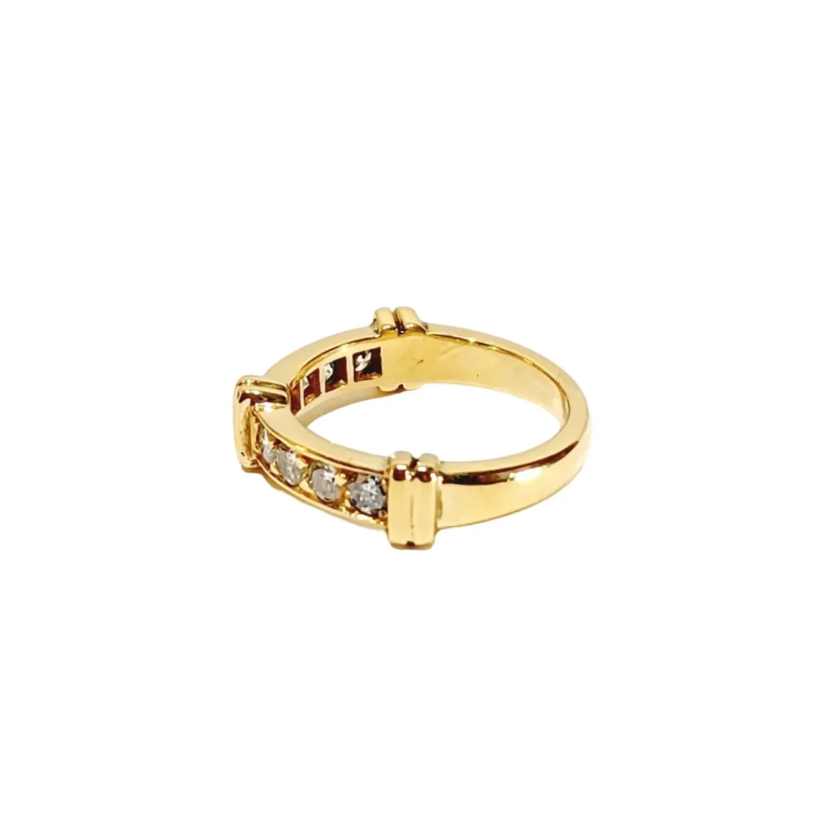 Champagne gold and diamond wedding band - Image 4