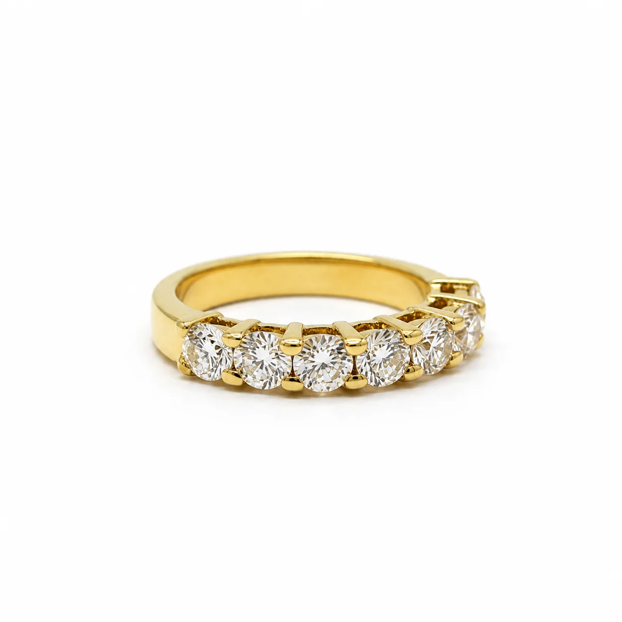 Yellow Gold and Diamond Wedding Band - Image 6