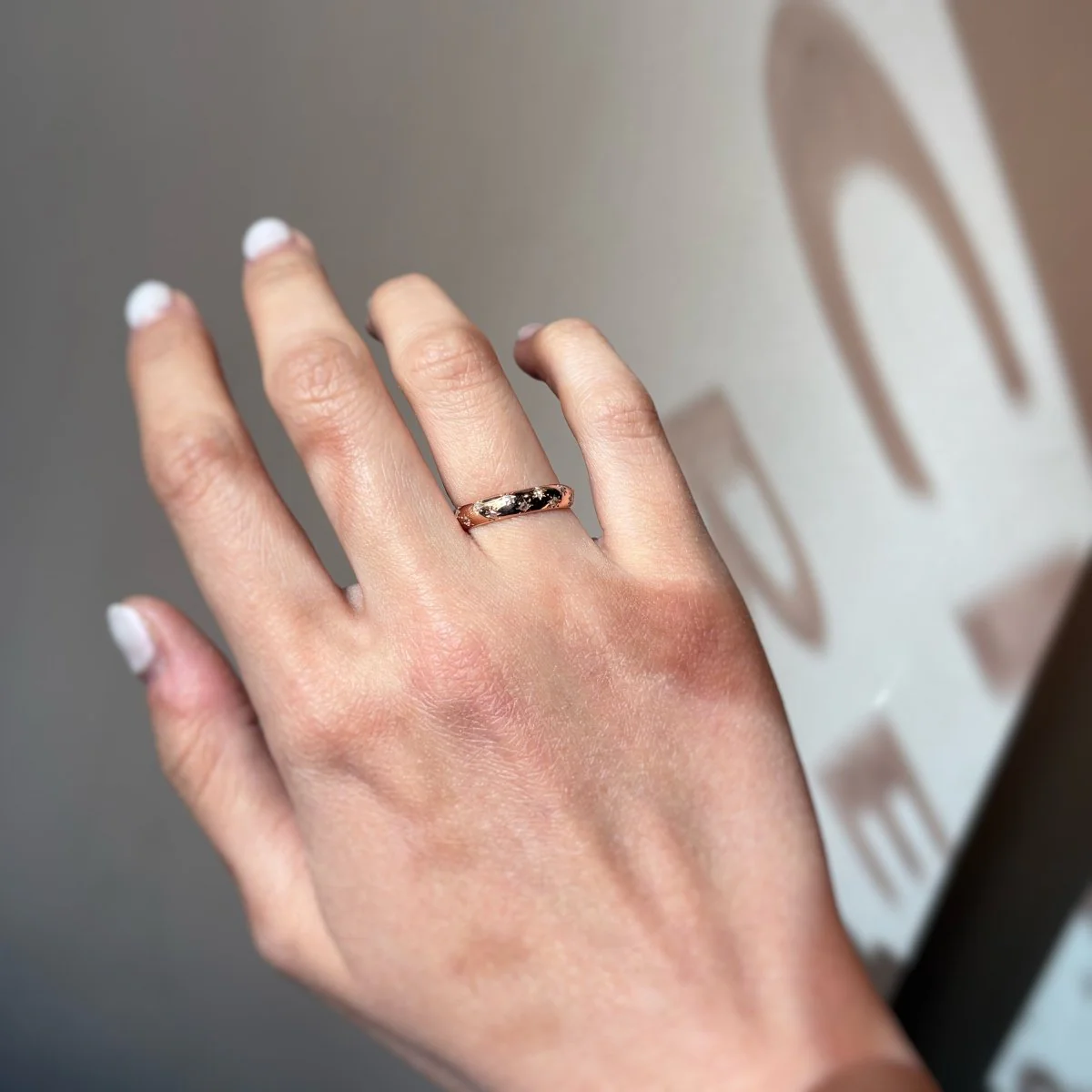 Rose gold and Diamond Wedding band ring - Image 2