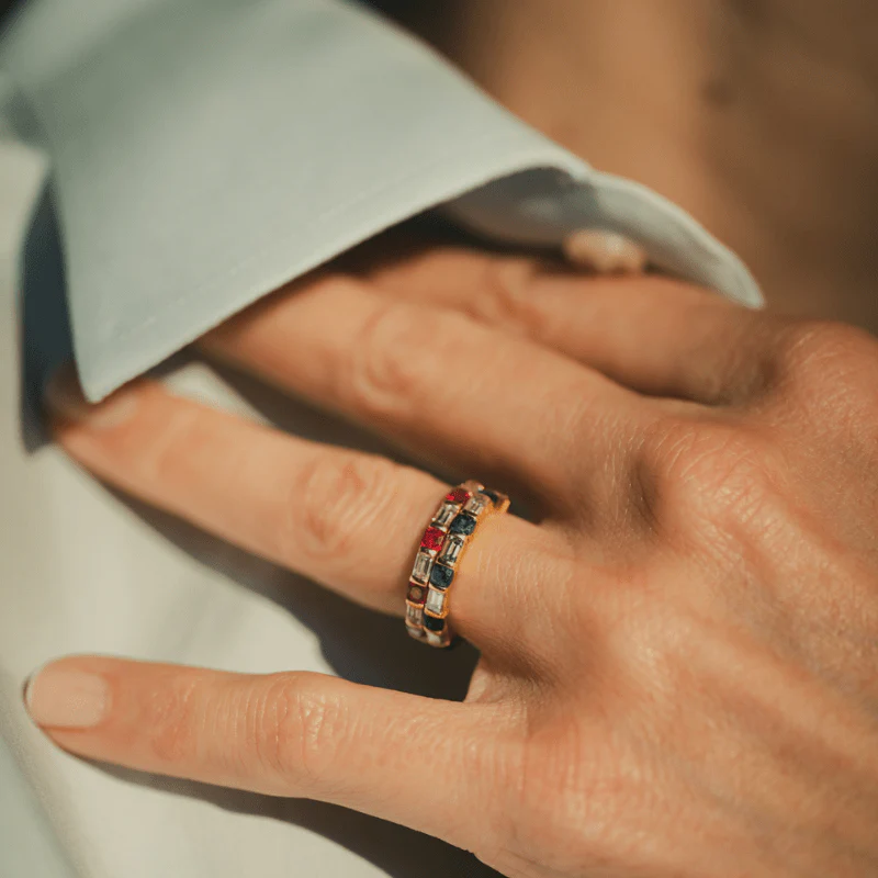 MAUBOUSSIN Wedding band ring in yellow gold, rubies and diamonds - Image 5