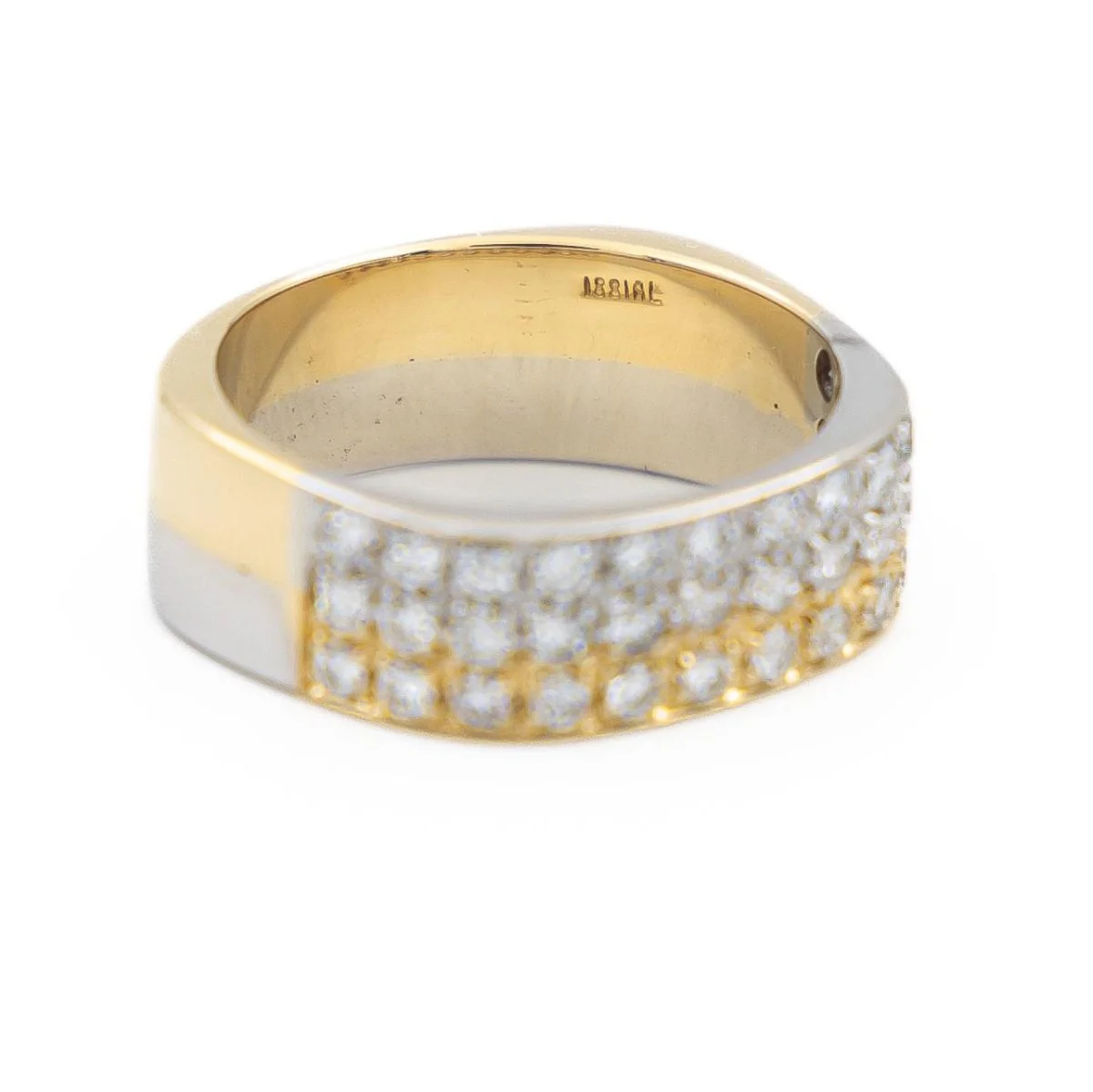 Alliance ring in white gold, yellow gold and diamonds - Image 3