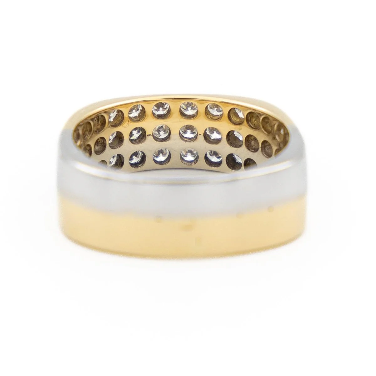 Alliance ring in white gold, yellow gold and diamonds - Image 4