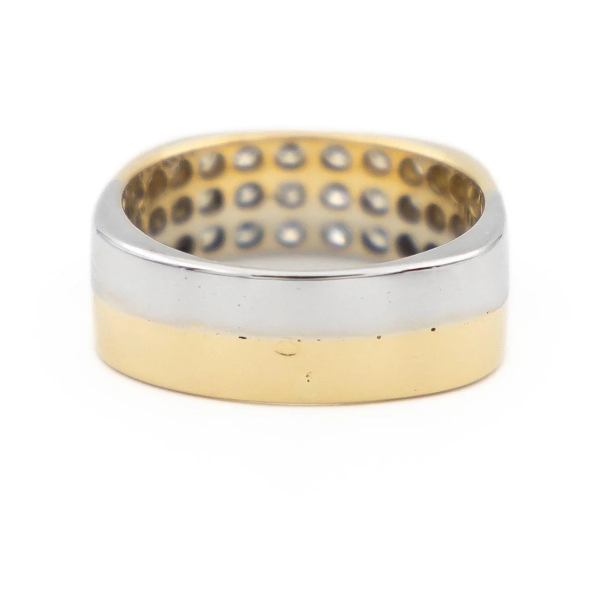 Alliance ring in white gold, yellow gold and diamonds - Image 5