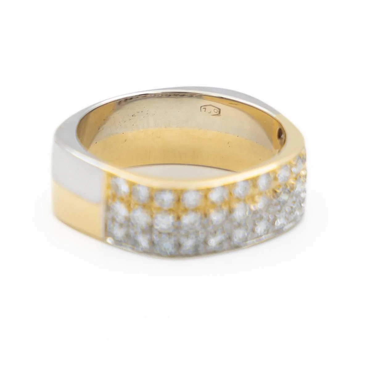 Alliance ring in white gold, yellow gold and diamonds - Image 6