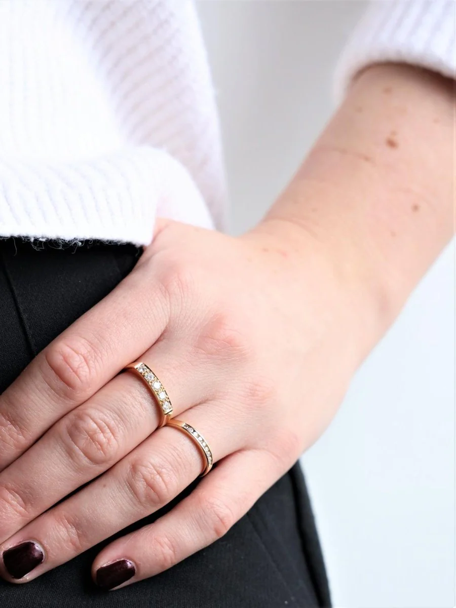 Alliance ring in yellow gold and diamonds - Image 7