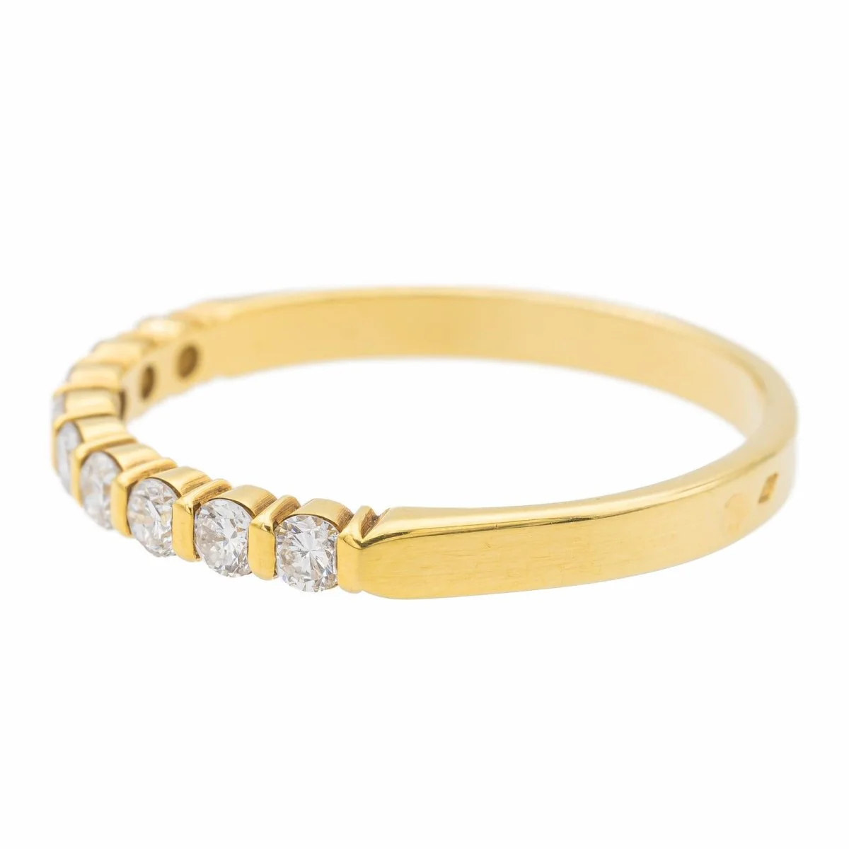 Yellow Gold Diamond Alliance Ring - Image 4