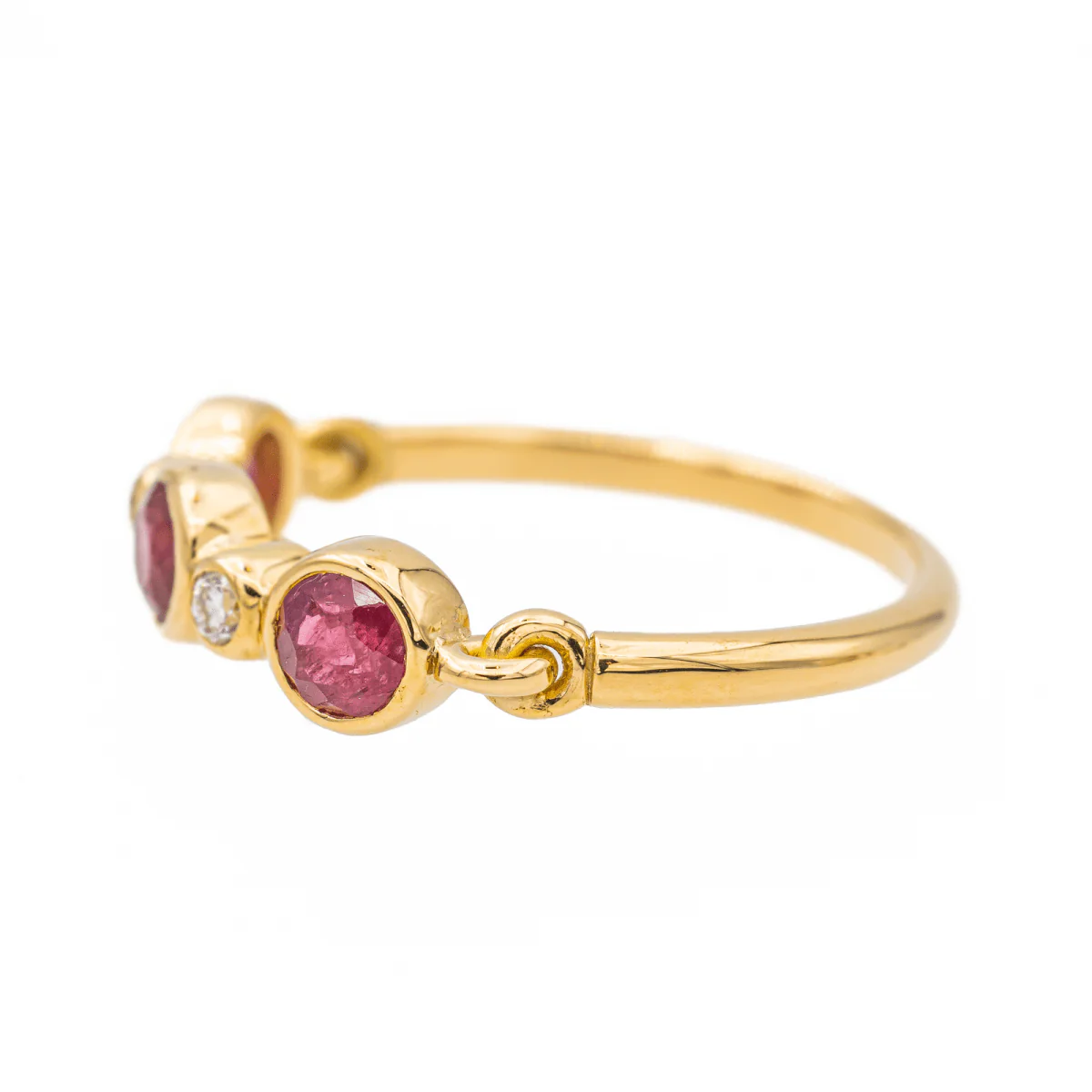 Yellow Gold Ruby Wedding Band - Image 3