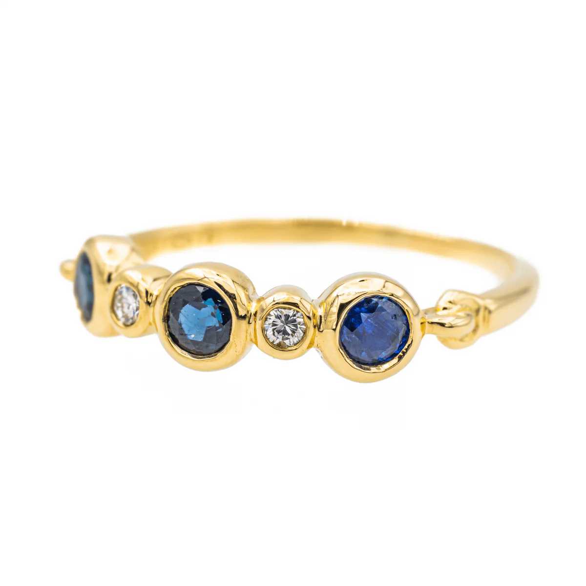 Yellow Gold Sapphire Wedding Ring - Image 3