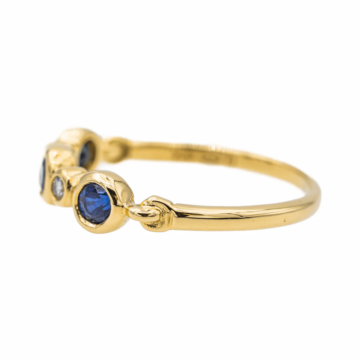 Yellow Gold Sapphire Wedding Ring - Image 4
