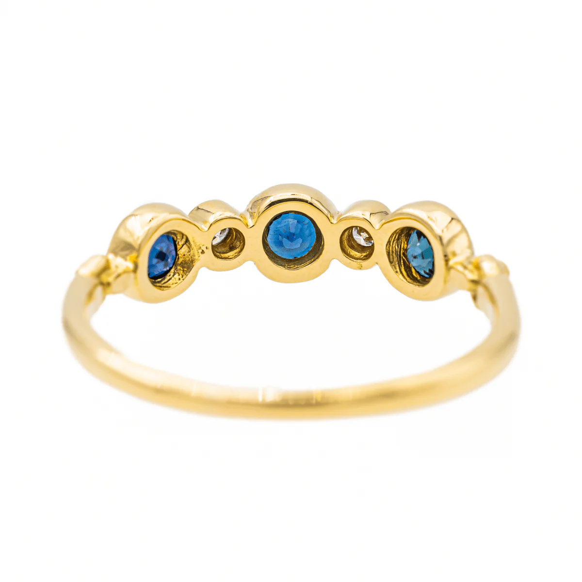 Yellow Gold Sapphire Wedding Ring - Image 5