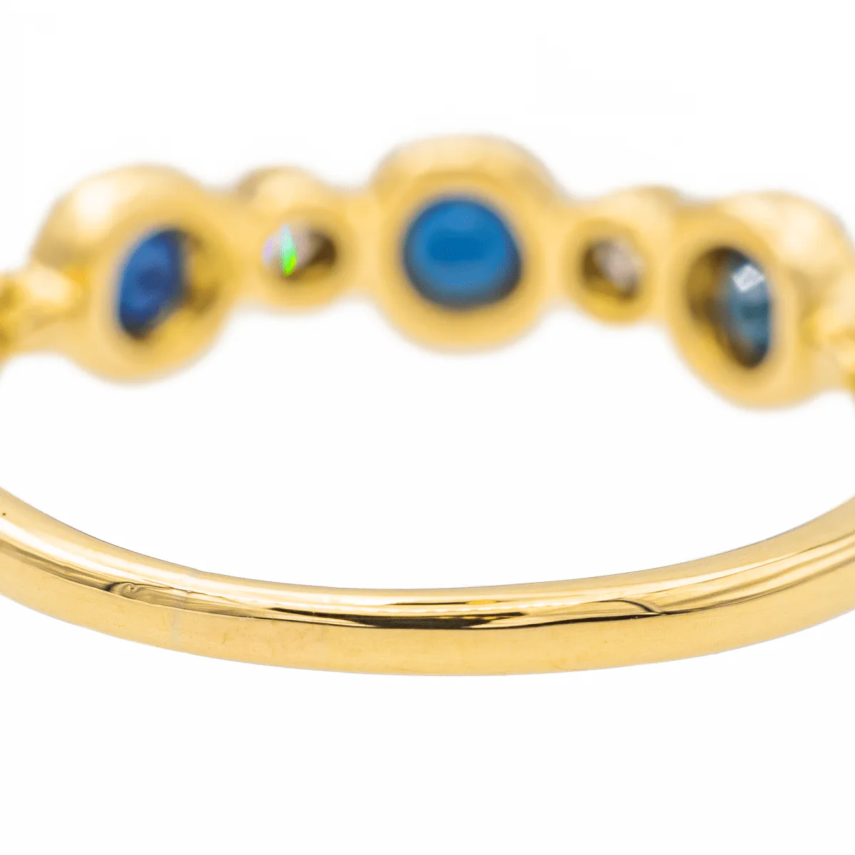 Yellow Gold Sapphire Wedding Ring - Image 6