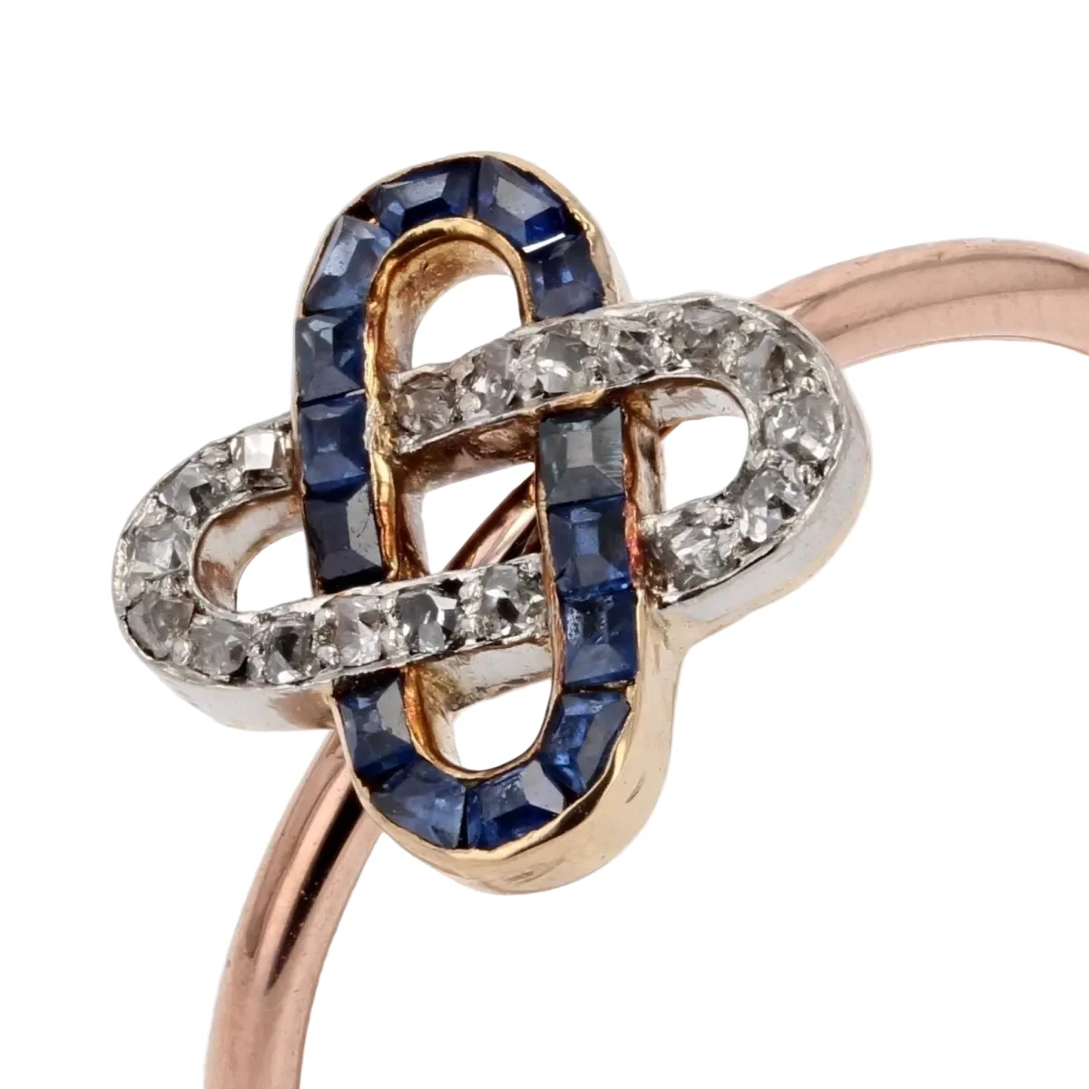 Bangle Ring in Rose gold, sapphires and diamonds - Image 6