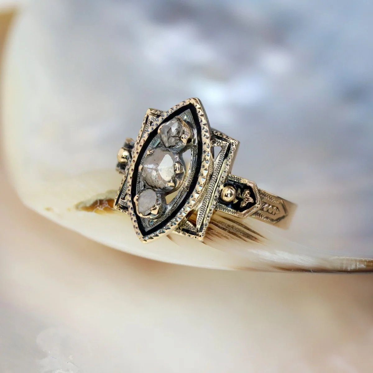 Ring former in rose gold and diamond - Image 7