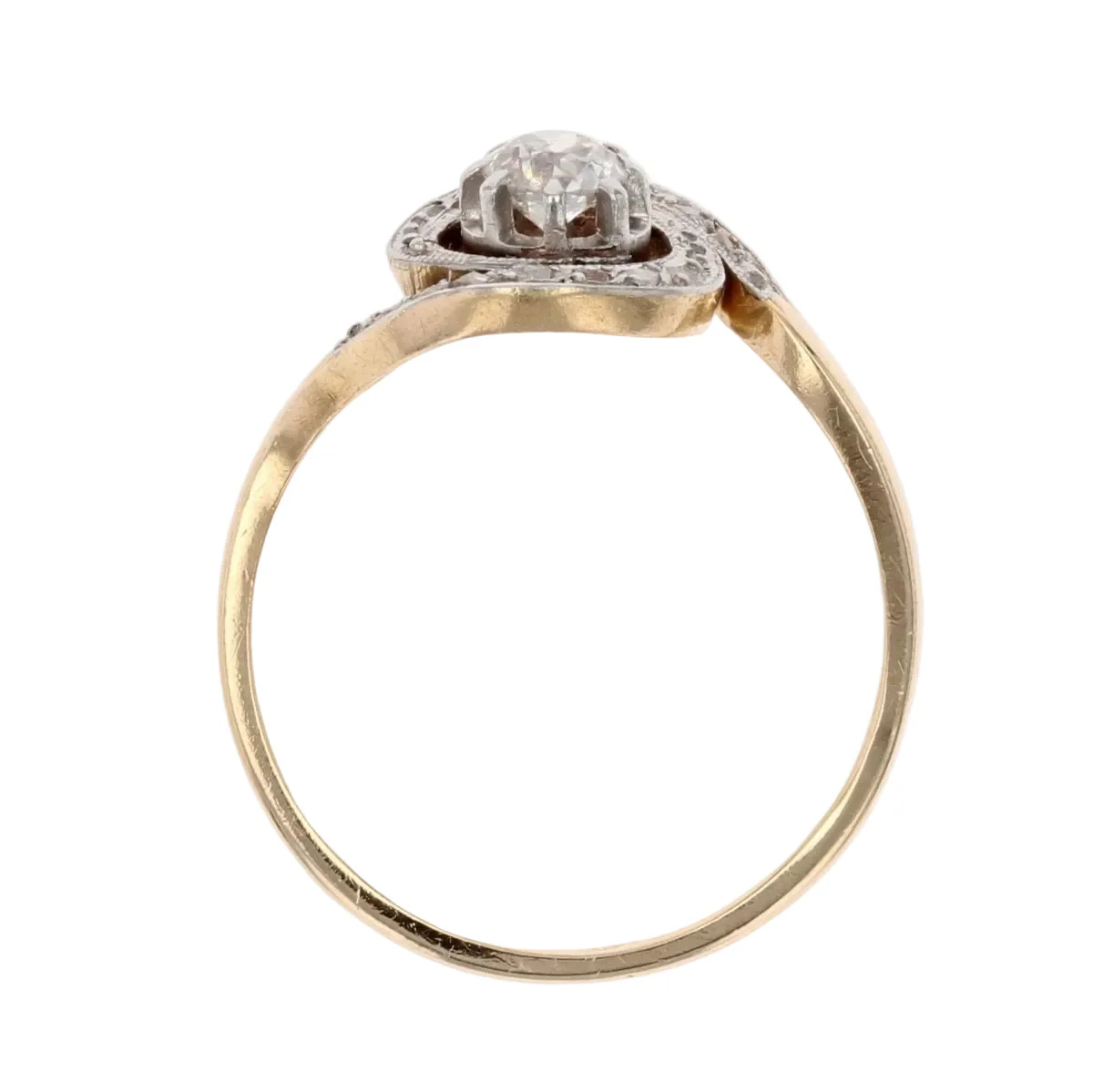 Yellow gold, platinum and diamond ring - Image 6