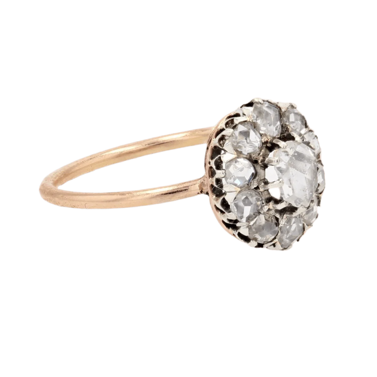 Pompadour ring in yellow gold and diamonds - Image 3