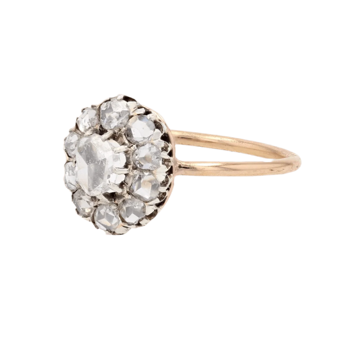 Pompadour ring in yellow gold and diamonds - Image 5