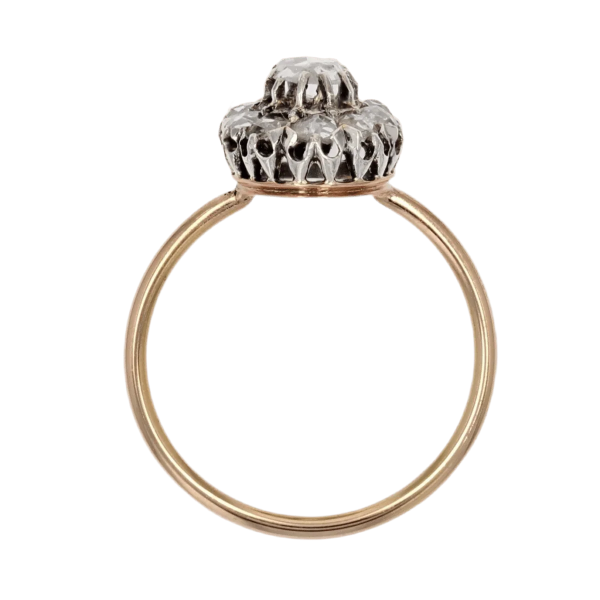 Pompadour ring in yellow gold and diamonds - Image 6