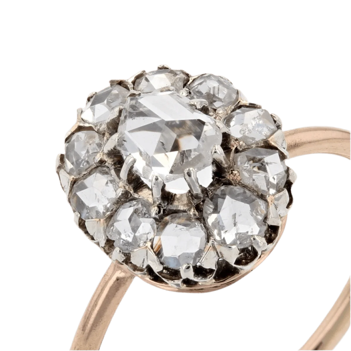 Pompadour ring in yellow gold and diamonds - Image 7