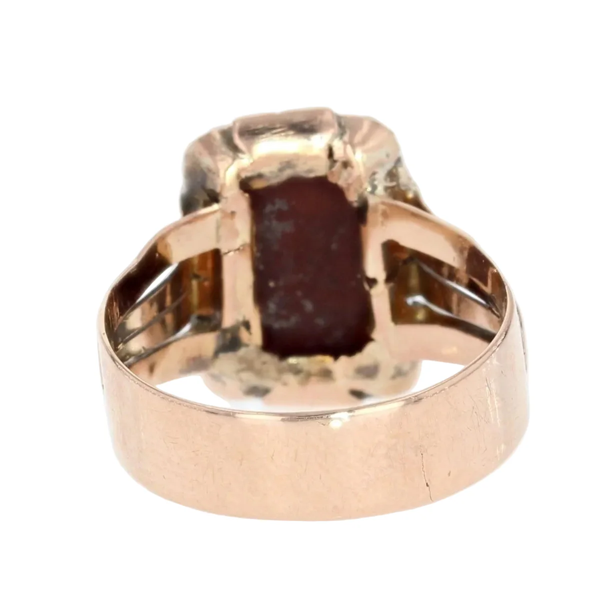 Signet ring in rose gold and agate - Image 4