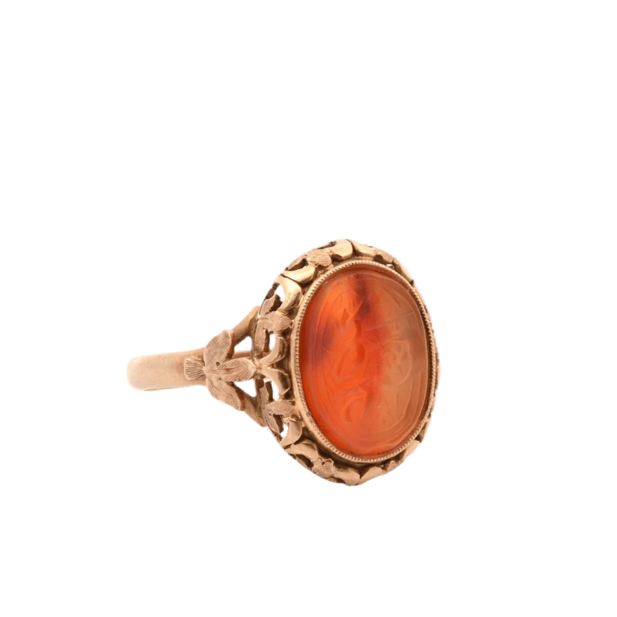 Cocktail ring in yellow gold and carnelian - Image 4