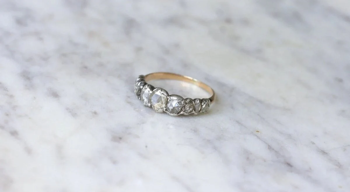 Crowned Rose Cut Diamond Garter Ring - Image 3