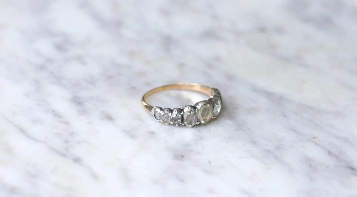 Crowned Rose Cut Diamond Garter Ring - Image 5