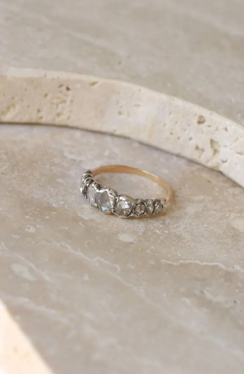 Crowned Rose Cut Diamond Garter Ring - Image 6