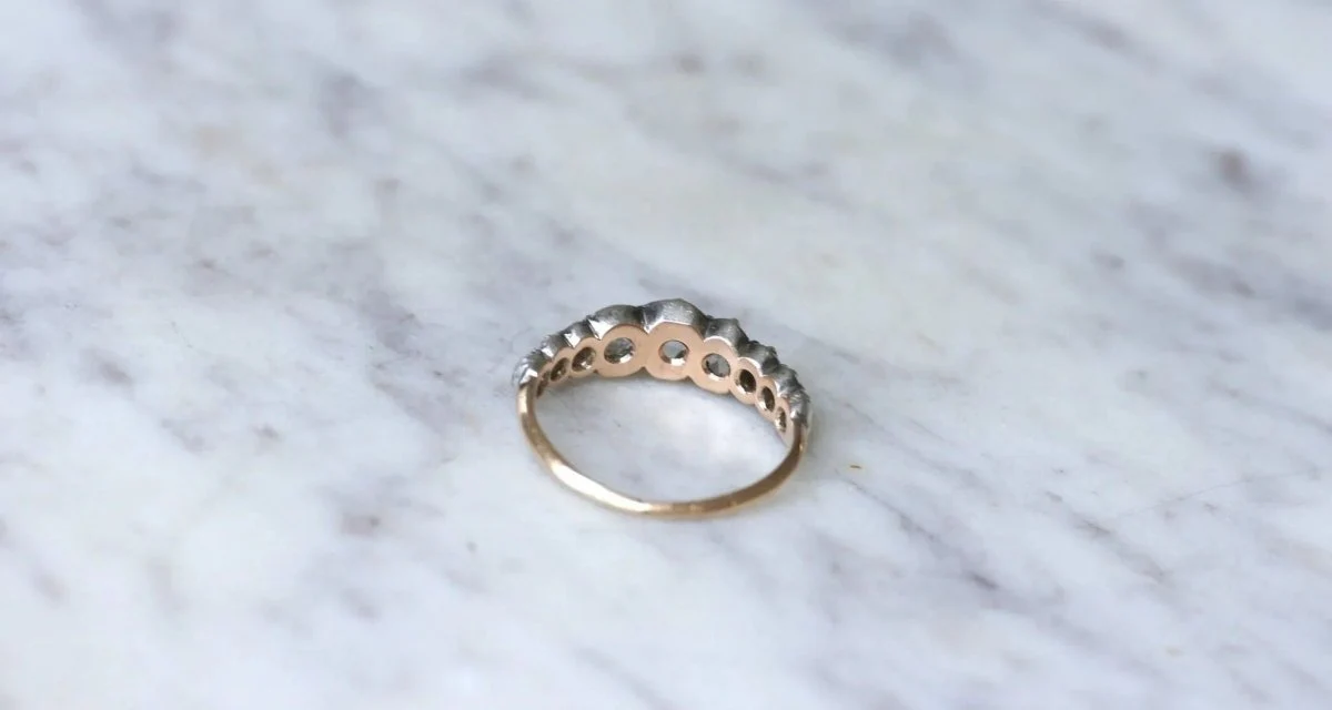 Crowned Rose Cut Diamond Garter Ring - Image 7