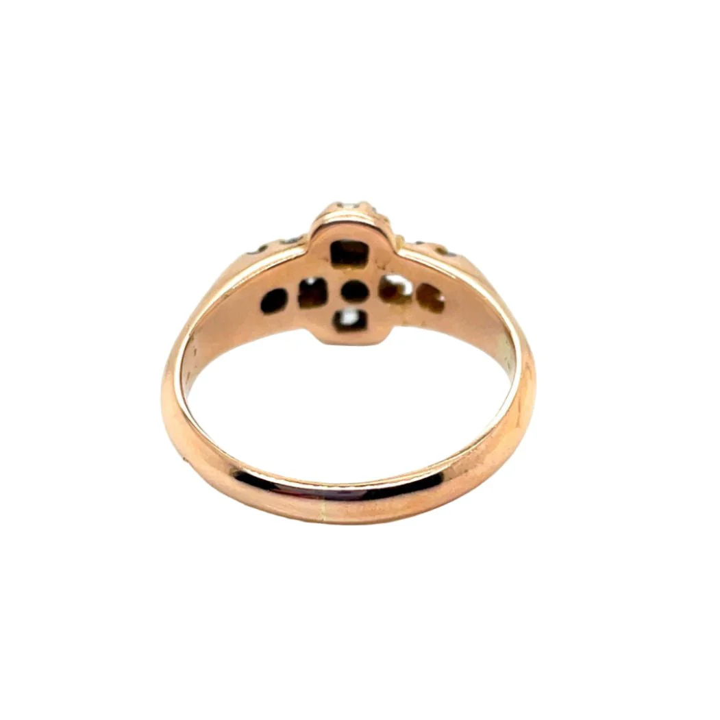 Trilogy ring in rose gold and diamonds - Image 2