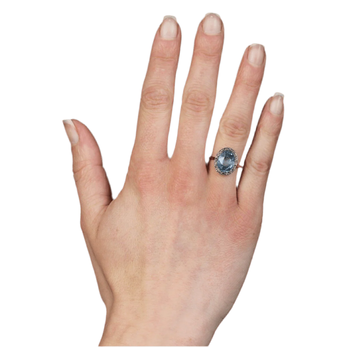 Ring Surroundings in rose gold, paltinium, sapphire and diamonds - Image 2