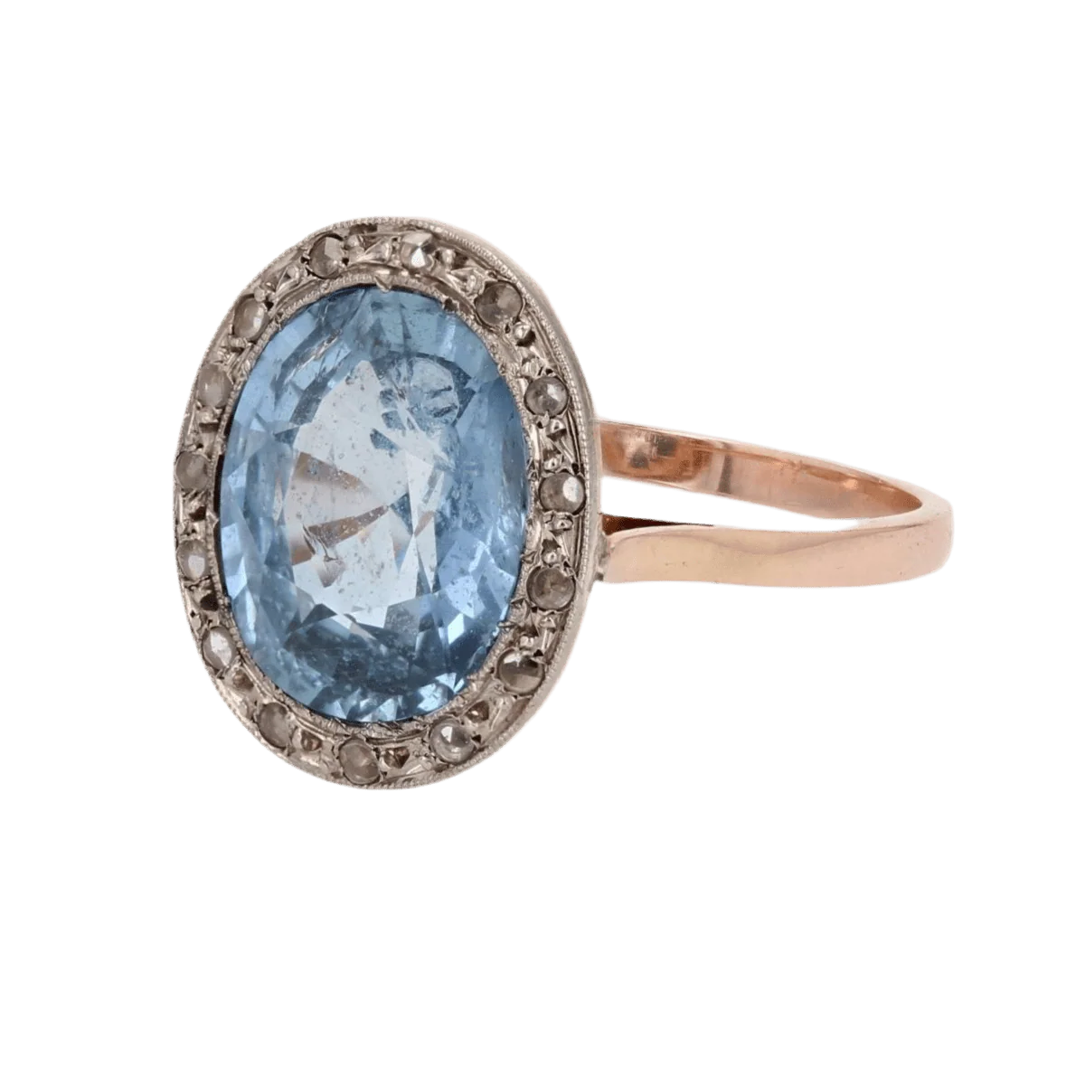 Ring Surroundings in rose gold, paltinium, sapphire and diamonds - Image 3