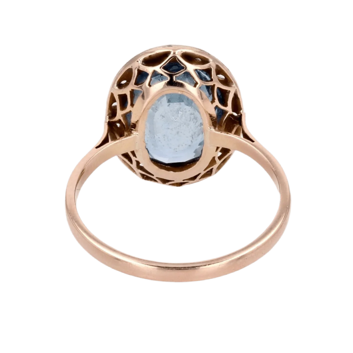Ring Surroundings in rose gold, paltinium, sapphire and diamonds - Image 4