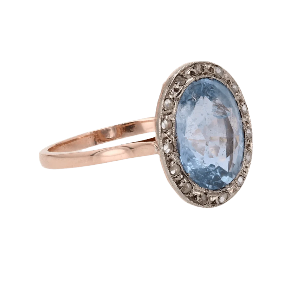 Ring Surroundings in rose gold, paltinium, sapphire and diamonds - Image 5